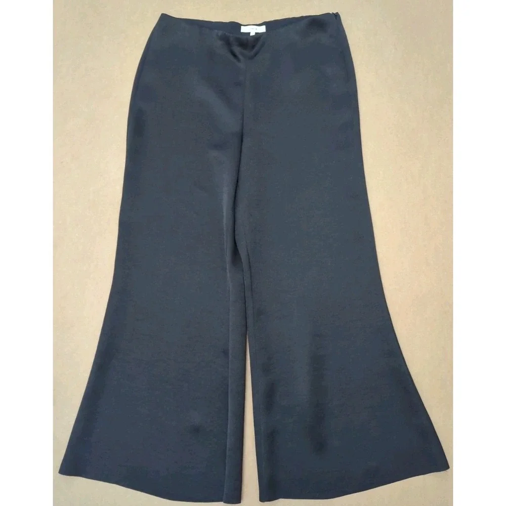 Vince Wide Leg Trouser Side Zip Classic Crepe Work Pants Sz 6 27" Inseam - Picture 1 of 8